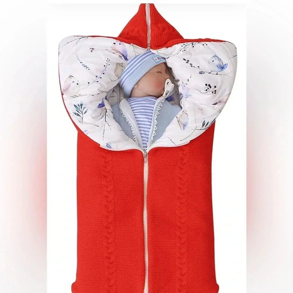 Cloud comfort baby sleeping bag/blanket red knit - Picture 1 of 7